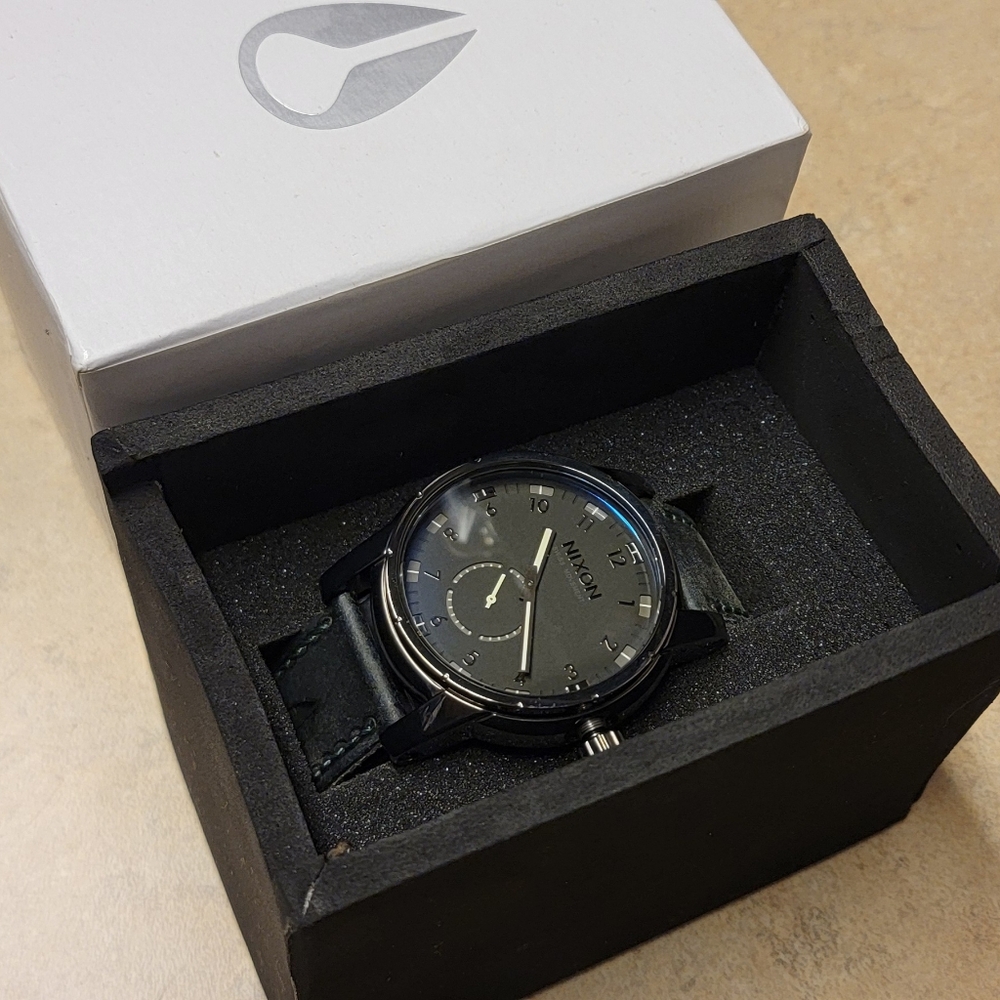 Nixon Navy Leather Watch The Patriot